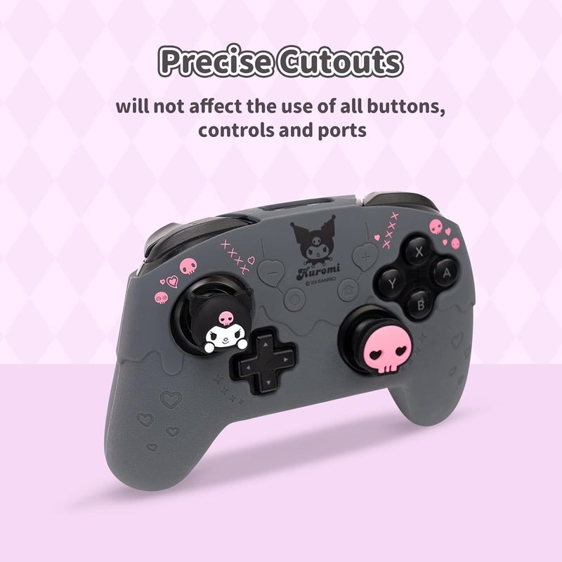 Kuitmor Switch Pro Controller Skin Set,Cute Soft Silicone Protective Cover Skin,Anti-Slip Protective Case for Switch Pro Controller with 2 Thumb Grip Caps and 1 Sticker - Image 3